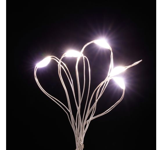 Micro LED snoer lampjes, met timer, goudkleurige draad, 10 LED's
