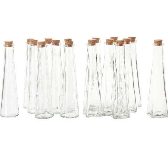 Bouteilles en verre VBS « Geolini », avec bouchon en liège, 16 pc.