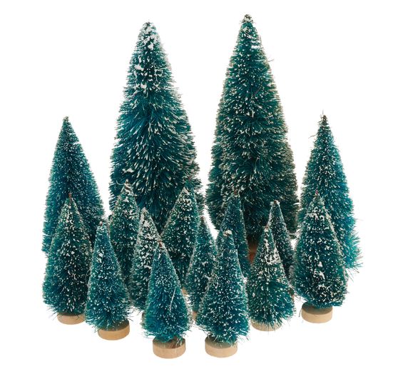 VBS Miniature fir tree, set of 16, snowed
