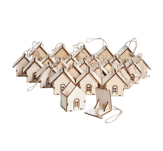 VBS Decoration pendant "Cottage", 24 pieces, plywood