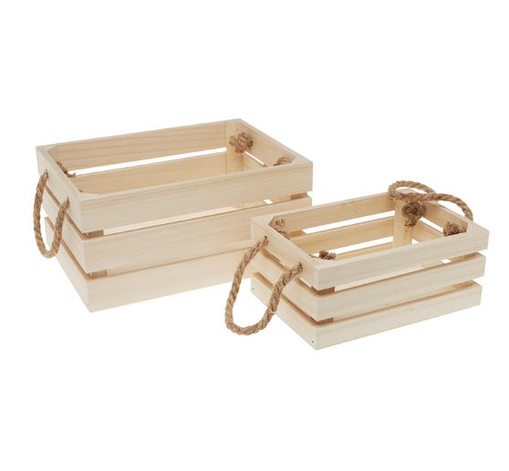 Cagettes en bois VBS, set de 2