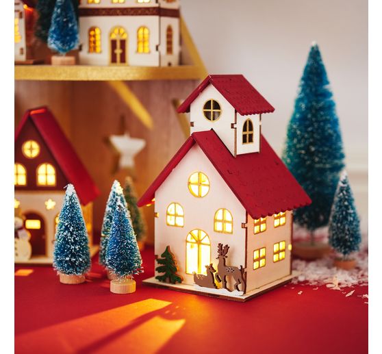 VBS Miniatur Tannenbaum, 16er-Set, beschneit