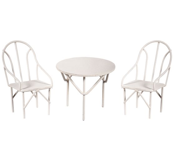 Mini seating group 3pcs., white,2 chairs+1table