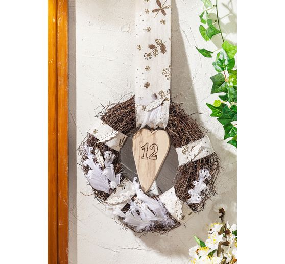 VBS Houten decoratieve hanger "Hart", 2 stuks