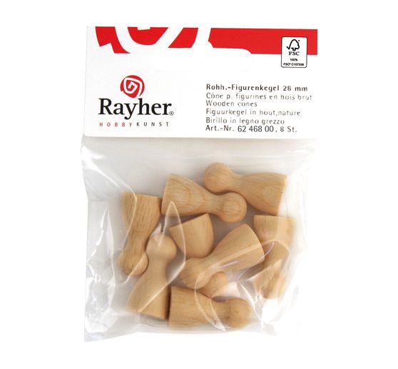 Houten speelgoedfiguur, 28 mm, 10 stuks