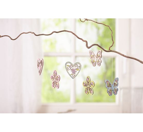 Suspensions VBS « Fleurs, cœurs et papillons »