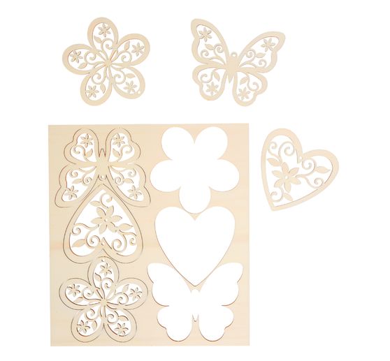 VBS Decoratieve hanger "Bloemen, harten en vlinders"