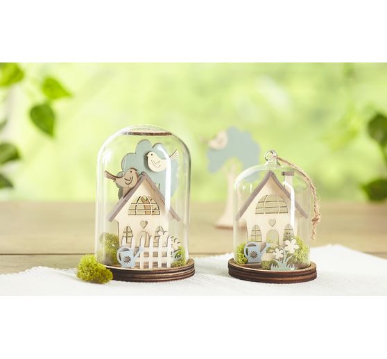 VBS Decoratieve glazen stolp met voet