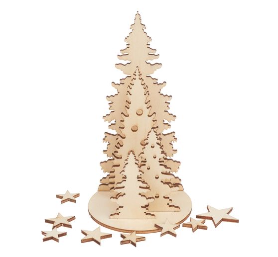 Kit de construction en bois « Trio de sapins », 13 pc., contreplaqué