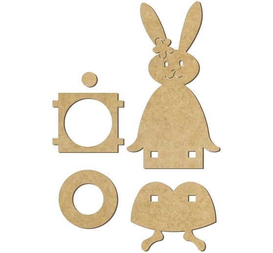 Figurine bord d'étagère « Lapine Daisy », bois MDF, env. H 21,5 x l 9,5 x P 7,5 cm