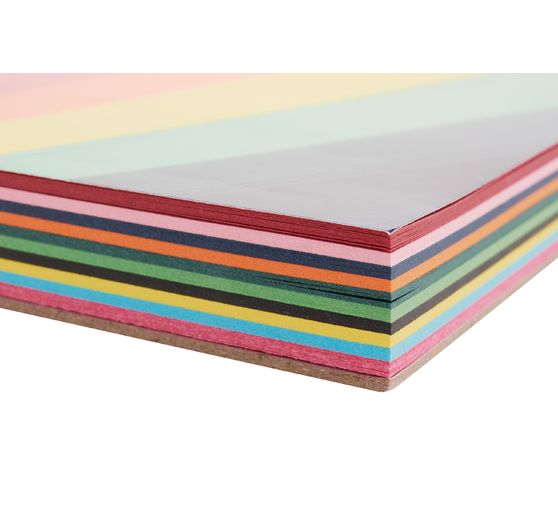 VBS Papier blok "Geassorteerde kleuren", 100 vellen