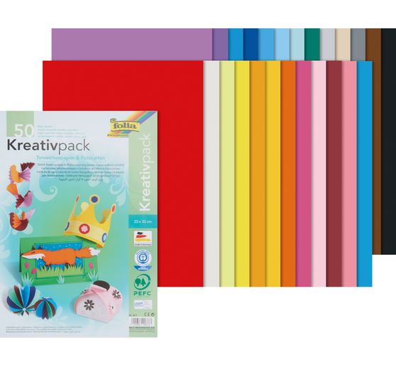 Creative set Coloured paper & photo cardboard, set of 50