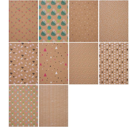 Motiefblok "Kraftpapier met motiefopdruk"