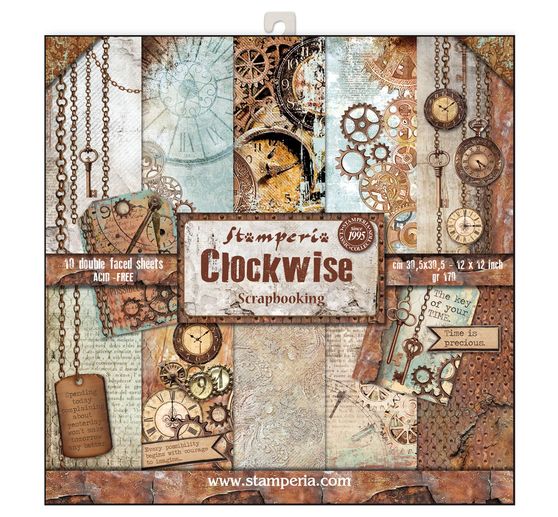 Bloc de scrapbooking « Clockwise », 10 feuilles, 30,5 x 30,5 cm