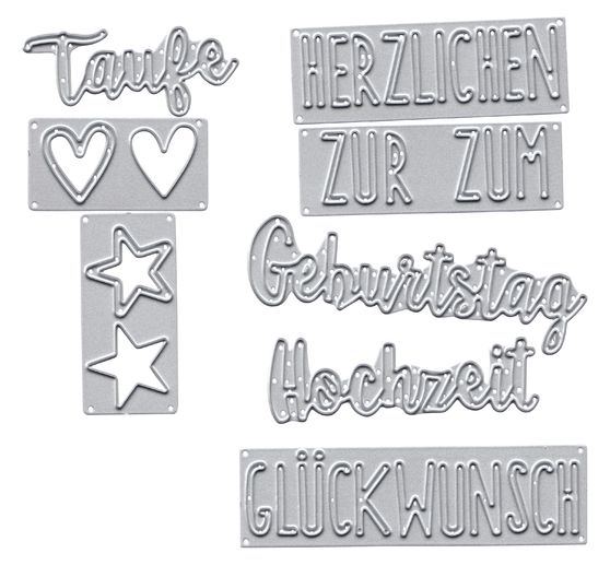 Sizzix Thinlits ponssjabloon "Herzlichen Glückwunsch"