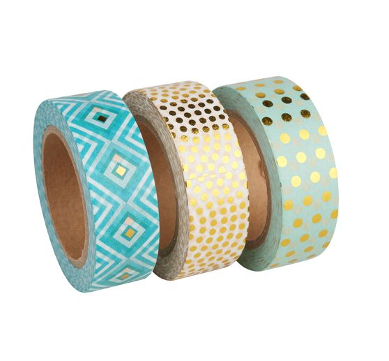 Washi Tape Set "Mint/Gold Foil"