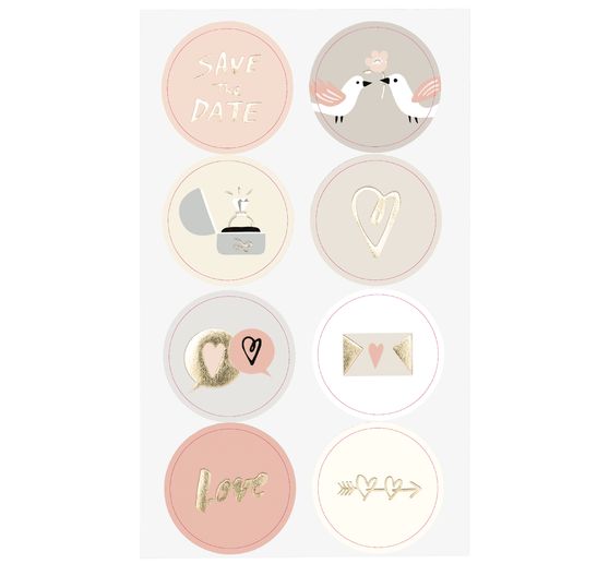 Sticker "Bruiloft", met goudfolie
