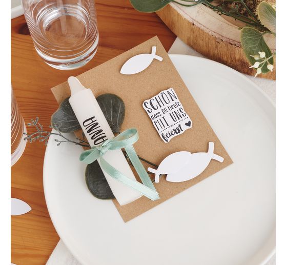 Wooden stamp "Nice of you to celebrate with us today"