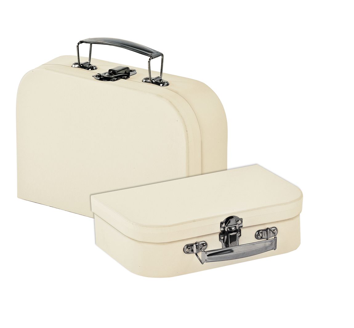 Vbs Ivoor Koffer, Set Van 2, Gemaakt Van Crèmekleurig Karton
