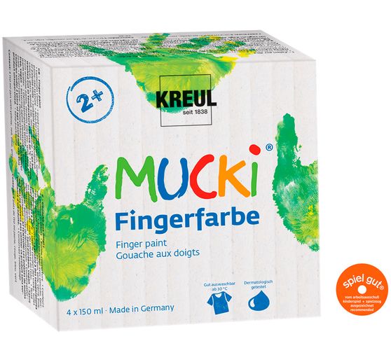 MUCKI Vingerverf, set van 4, 150 ml per stuk