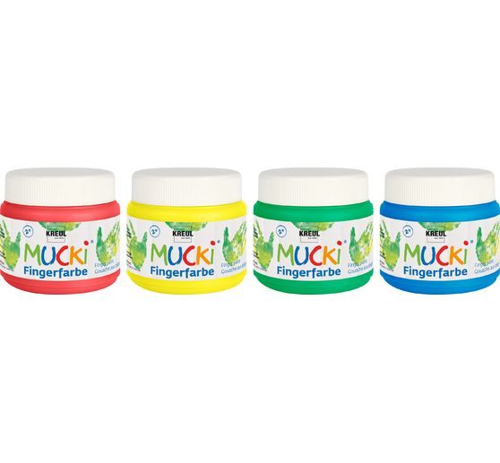 MUCKI Vingerverf, set van 4, 150 ml per stuk