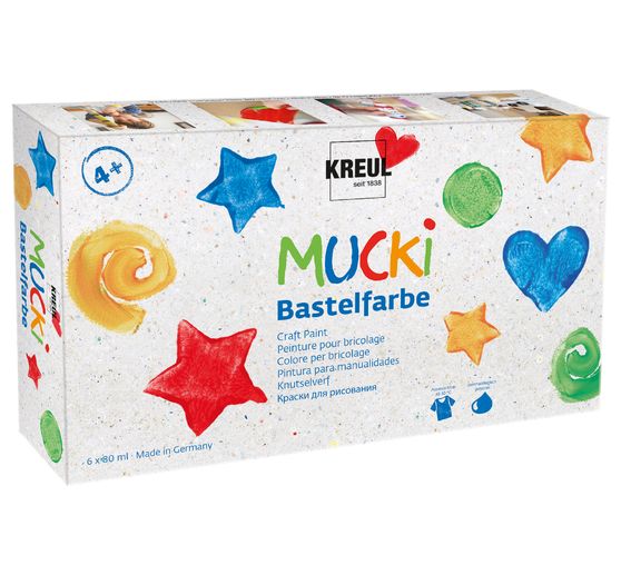 MUCKI Knutselverf, Set van 6 80 ml