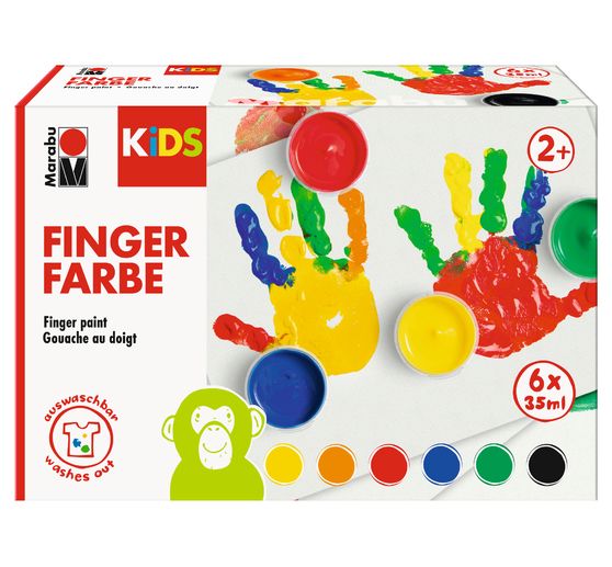Peintures au doigt Marabu KIDS, set de 6