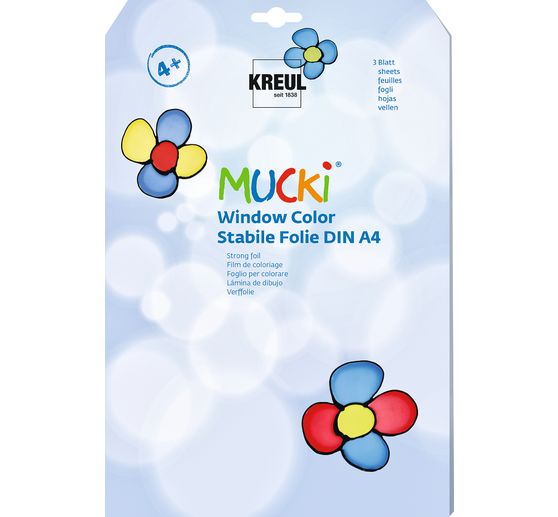 MUCKI Window Color stable foil, DIN A4, 3 sheets