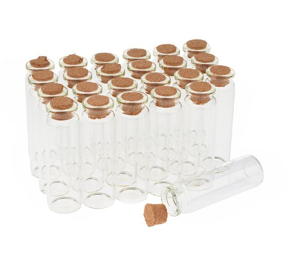 VBS Glass tubes with cork "7 cm", 24 pieces