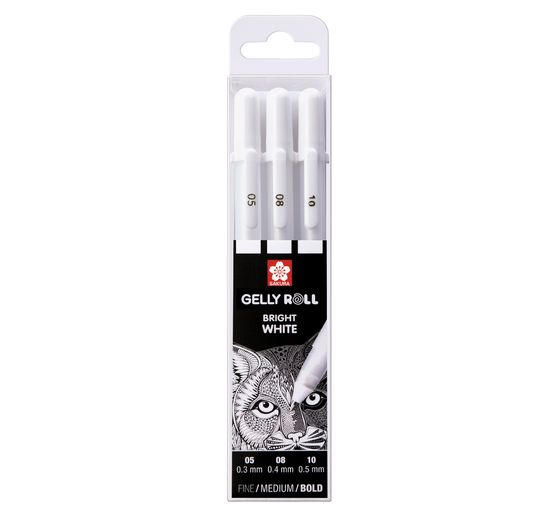 Sakura Gelly Roll Blanc, set de 3, n° 05/08/10