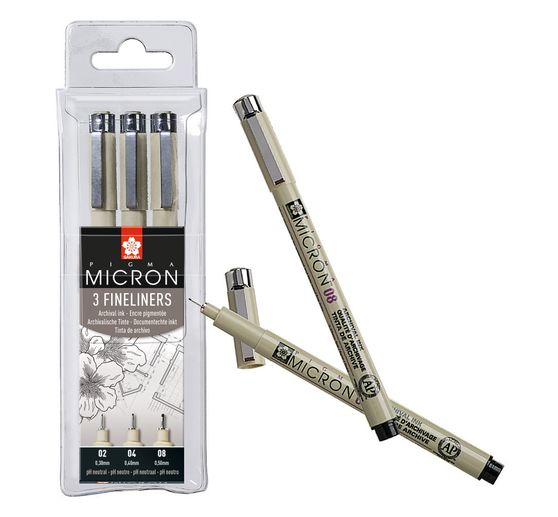 Fineliners Pigma Micron, set de 3