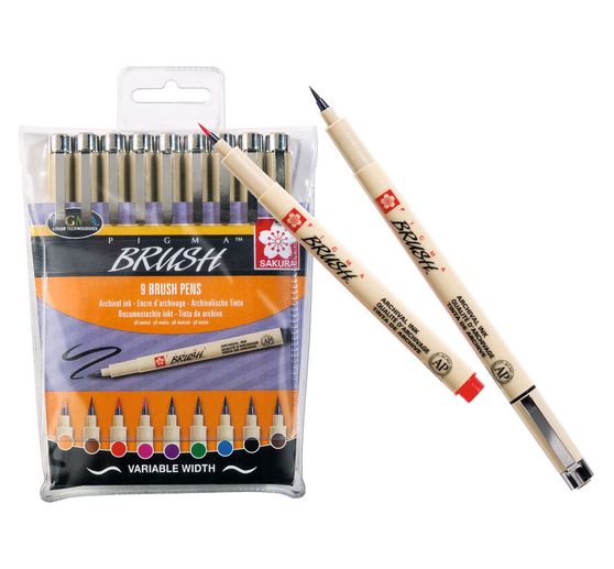 Pigma brush Brush pens, set of 9