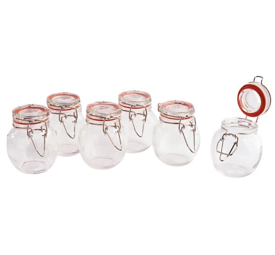 Mini-bocaux à fermeture mécanique VBS, ventrus, 6 pc.