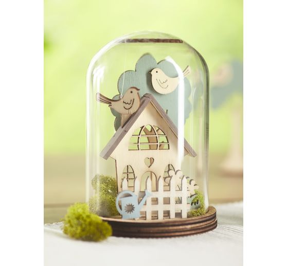 VBS Decoratieve glazen stolp met voet