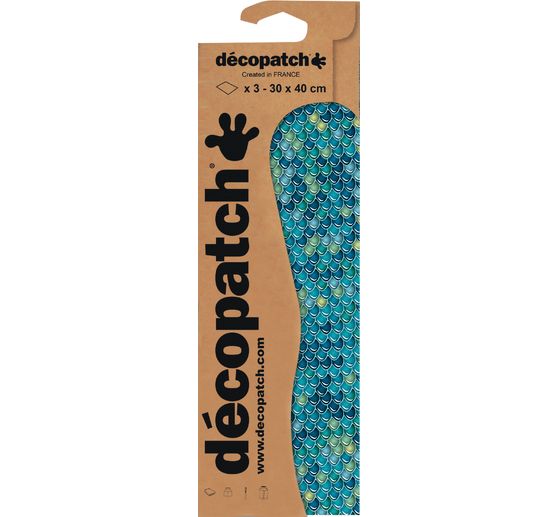 Papier D&eacute;copatch &laquo; Ecailles &raquo;, 3 pc.