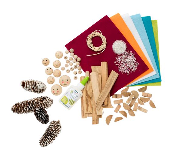 Jumbo creatieve mix "Natuurlijk hout", ca. 1.000 onderdelen