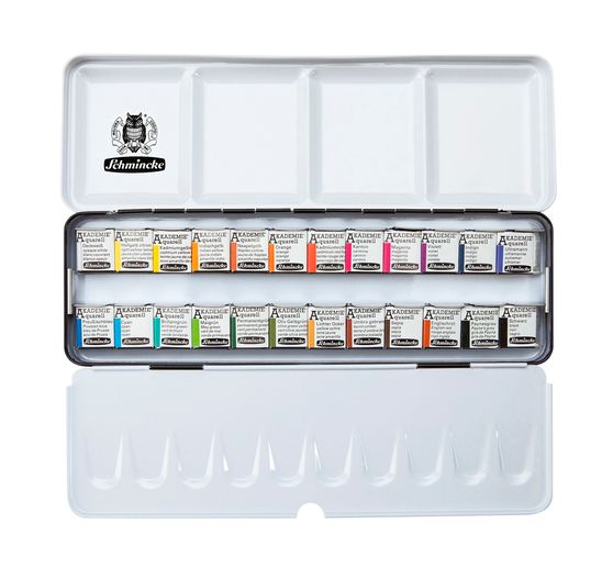 Coffret aquarelle AKADEMIE Schmincke, 24 demi-godets