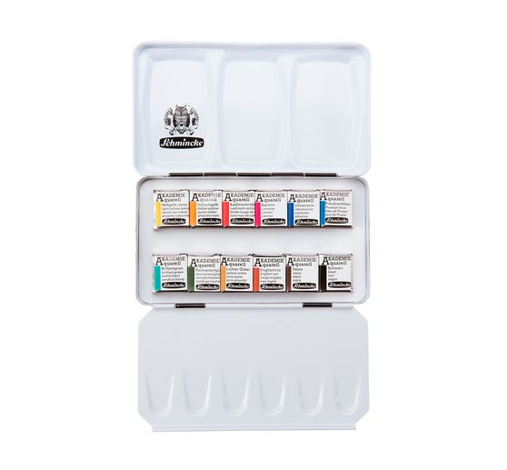 Coffret aquarelle AKADEMIE Schmincke, 12 demi-godets