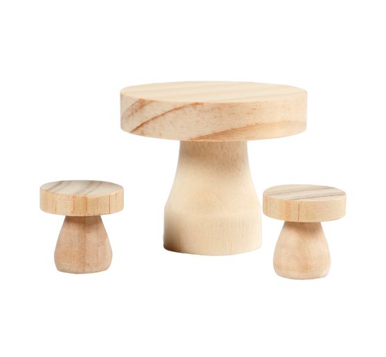 Table et tabourets miniatures