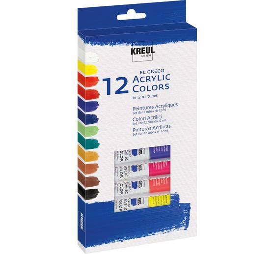 KREUL el Greco Acrylic-Set, 12 x 12 ml Tuben