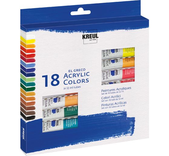 KREUL el Greco acrylic set, 18 x 12 ml tubes