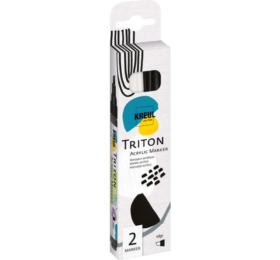 KREUL Triton Acrylic Marker "Edge", set van 2, zwart & wit