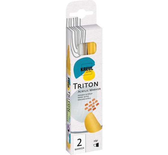 KREUL Triton Acrylic Marker "Edge", set van 2, zilver & Goud