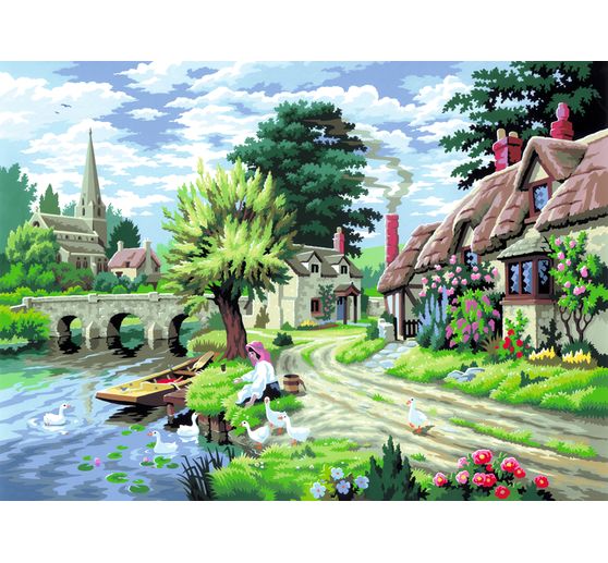 Schilderen op nummers "Op de rivier", 30 x 40 cm