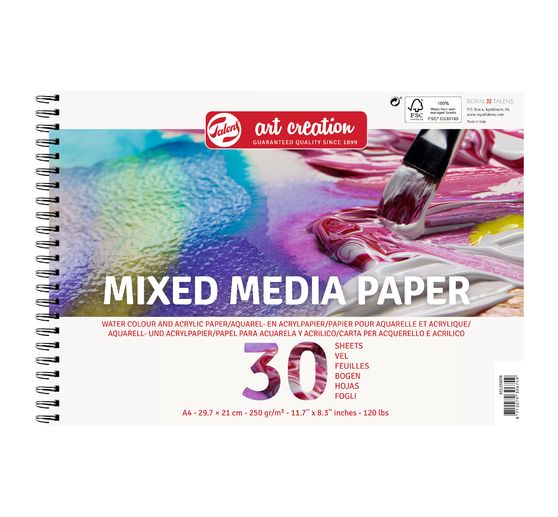 Papier multi-technique Talens, 250 g/m², 30 feuilles