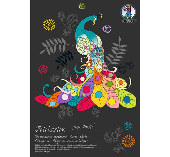 Bloc carton photo « Mini Designs », env. 23 x 33 cm, 40 feuilles