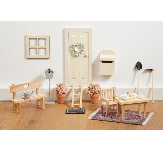 Outils de jardinage miniatures, set de 3, env. 9 cm