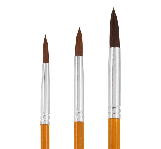 Pinceaux ronds à manche en bambou VBS « Assortiment », 70 pc.