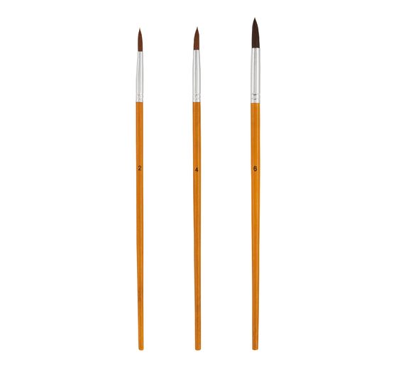 Pinceaux ronds à manche en bambou VBS « Assortiment », 70 pc.