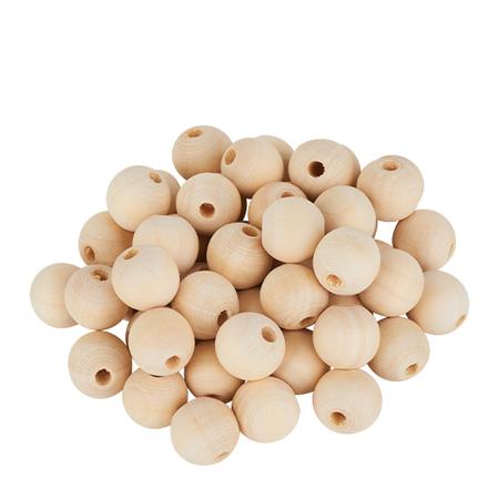 Houten ballen beuk 80mm - 10mm geboord | Houten ballen met boorgat